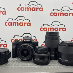 CANON M50 + 15-45 f/3.5-5.6 + 32mm F/1.4 + 22mm F/2 + 55-200 F/4.5-6.3 + Bague d'adaptation EF